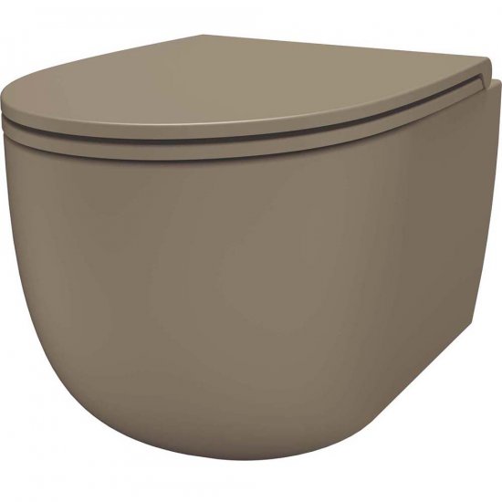 SDR CERAMICHE Miska podwieszana BULL SABBIA bezkołnierzowa wirowa z deską wolnoopadającą SA.K1