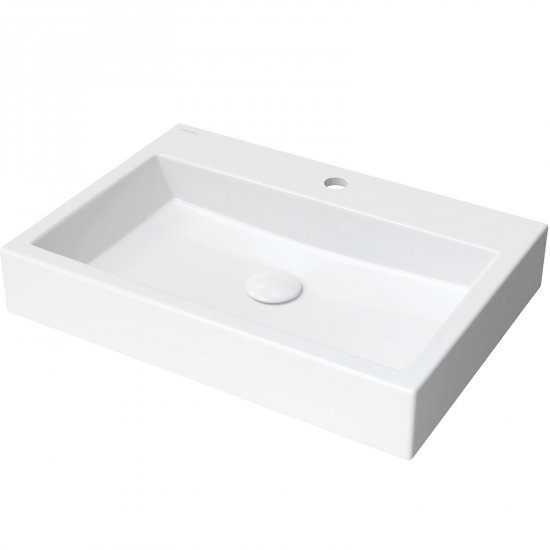 OMNIRES Umywalka nablatowa THASOS M+ 60 prostokątna biały połysk THASOS600BP