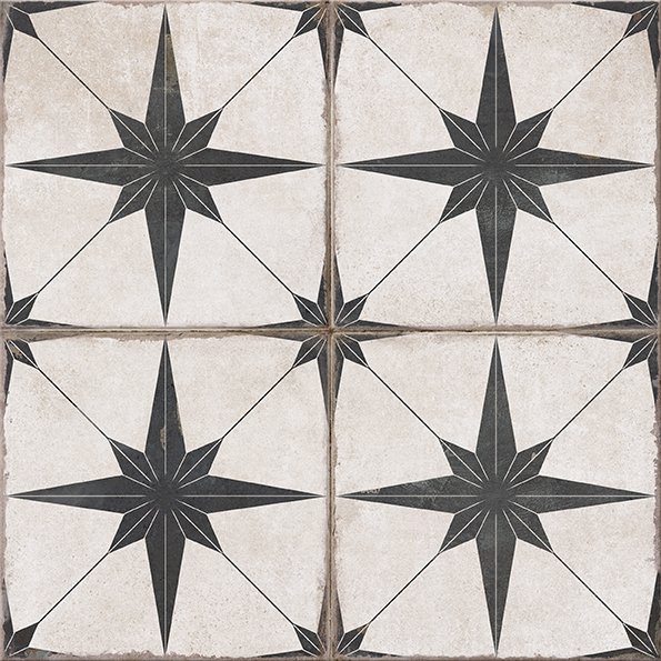 Gres szkliwiony VESARIO patchwork black mat 42x42 gat. II