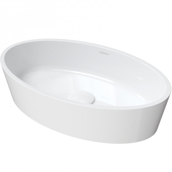 OMNIRES Umywalka nablatowa BARI M+ 50 owalna biały połysk BARI500UNBP