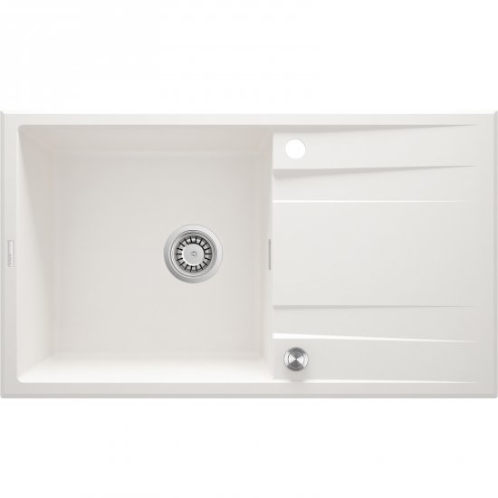 DEANTE Zlewozmywak granitowy ERIDAN alabaster 1-komorowy z ociekaczem ZQE_A113