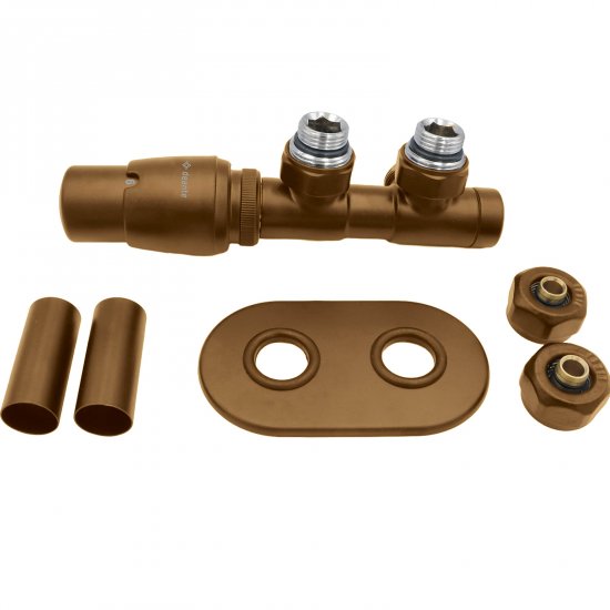 DEANTE Zawór termostatyczny do grzejnika łazienkowego SILIA lewy brązowy mat AGI_CZL1