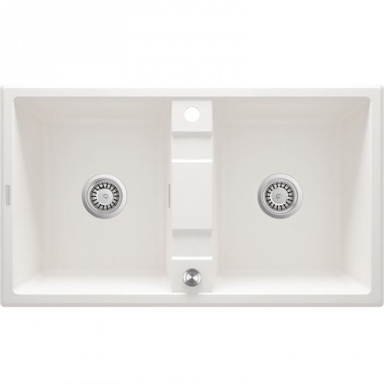 DEANTE Zlewozmywak granitowy ERIDAN alabaster 2-komorowy ZQE_A203