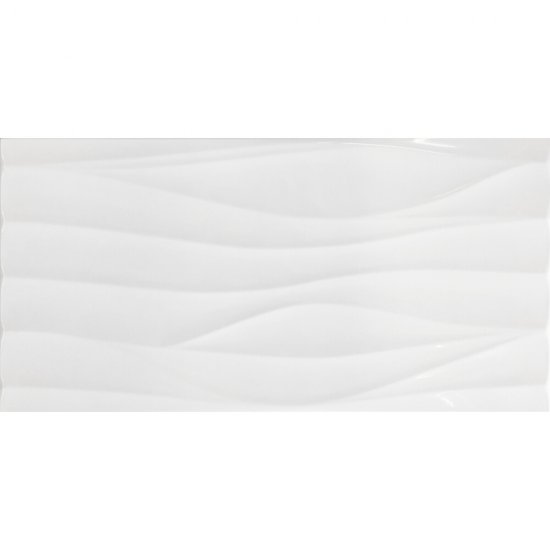 Płytka ścienna MODERN STYLE white wave structure glossy 29,8x59,8 gat. I