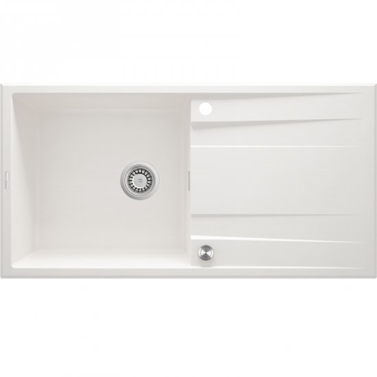 DEANTE Zlewozmywak granitowy ERIDAN alabaster 1-komorowy z ociekaczem ZQE_A713