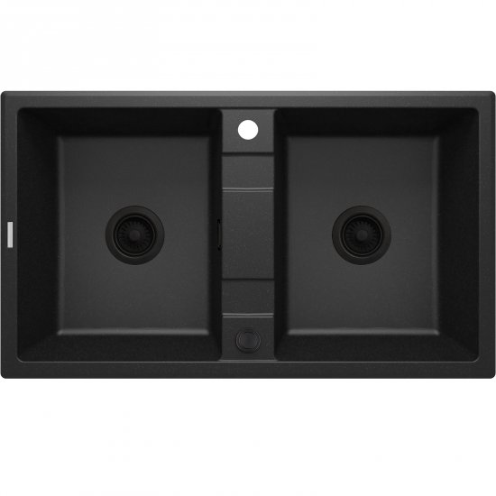 DEANTE Zlewozmywak granitowy ERIDAN grafit metalik 2-komorowy ZQE_G203