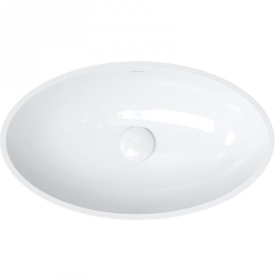 OMNIRES Umywalka nablatowa SIENA M+ 60 owalna biały/czarny połysk SIENALUNBCP