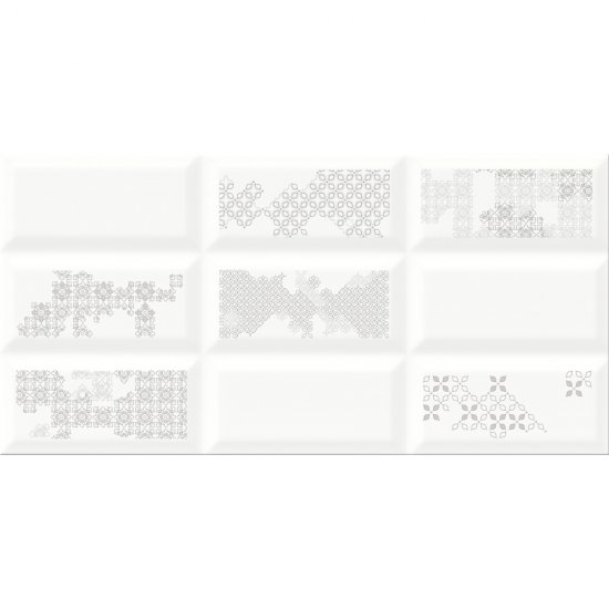 Płytka ścienna NARIS white patchwork glossy 29,7x60 gat. II