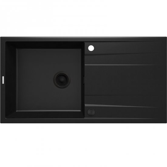 DEANTE Zlewozmywak granitowy ERIDAN nero 1-komorowy z ociekaczem ZQE_N713