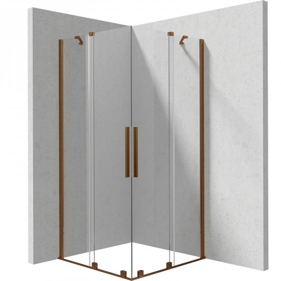 DEANTE Kabina prysznicowa kwadratowa PRIZMA 100x100 cm brąz szczotkowany KPNCP10P10