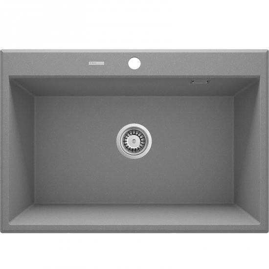 DEANTE Zlewozmywak granitowy ERIDAN szary metalik 1-komorowy ZQE_S103