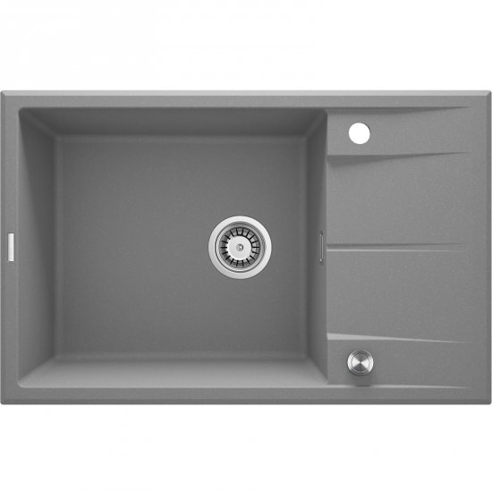 DEANTE Zlewozmywak granitowy ERIDAN szary metalik 1-komorowy z ociekaczem ZQE_S11B