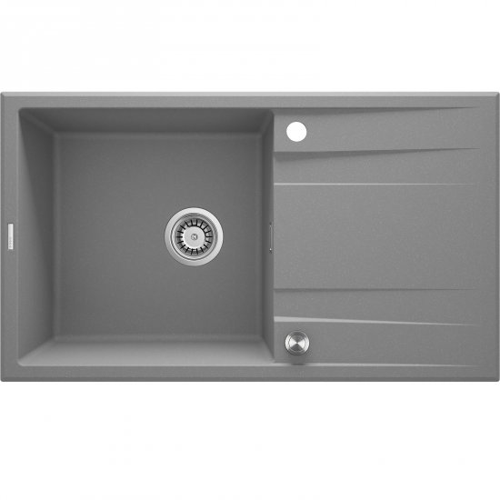 DEANTE Zlewozmywak granitowy ERIDAN szary metalik 1-komorowy z ociekaczem ZQE_S113