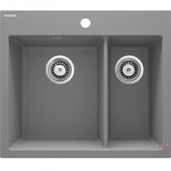 DEANTE Zlewozmywak granitowy ERIDAN szary metalik 1,5-komorowy ZQE_S503