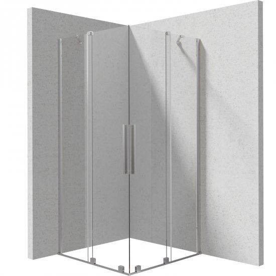 DEANTE Kabina prysznicowa kwadratowa PRIZMA 100x100 cm stal szczotkowana KPNFP10P10