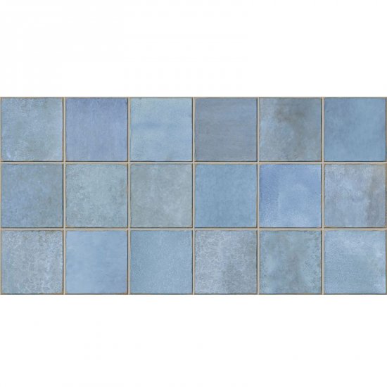 Gres szkliwiony hiszpański Gayafores DECO AMARIS BLUE błyszczący 32x62,5 gat. I
