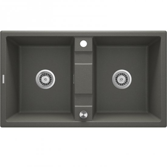 DEANTE Zlewozmywak granitowy ERIDAN antracyt metalik 2-komorowy ZQE_T203