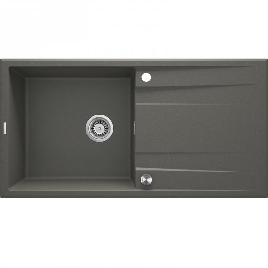 DEANTE Zlewozmywak granitowy ERIDAN antracyt metalik 1-komorowy z ociekaczem ZQE_T713