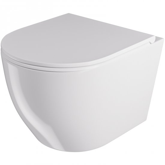 UPTREND Miska WC podwieszana MILARGO bezkołnierzowa wirowa z deską duroplastową biała TR2210R