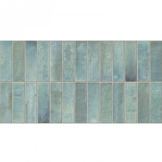 Gres szkliwiony hiszpański Gayafores DECO ARTIS GREEN błyszczący 32x62,5 gat. I