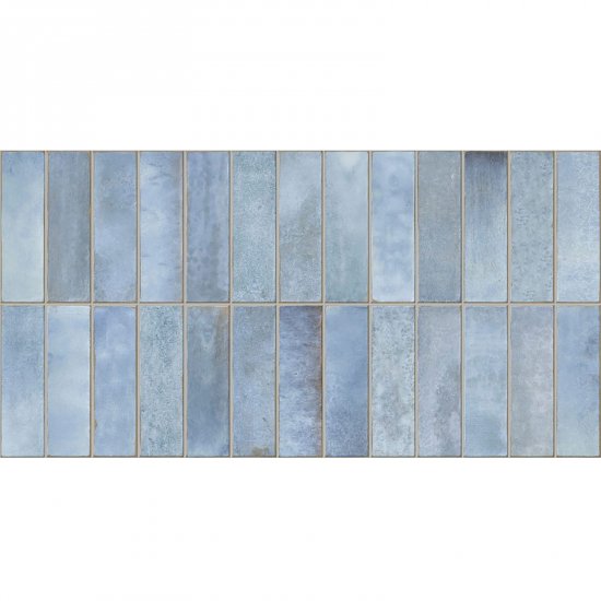 Gres szkliwiony hiszpański Gayafores DECO ARTIS BLUE błyszczący 32x62,5 gat. I