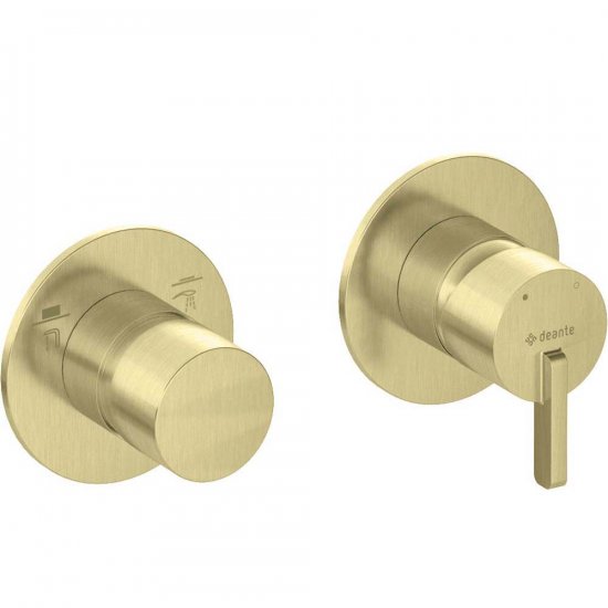 DEANTE Bateria prysznicowa podtynkowa SILIA z przełącznikiem natrysku pozioma złota BQS_R46P