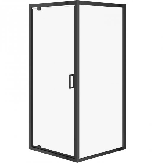 CERSANIT Kabina prysznicowa ARTECO kwadratowa narożna 80x190 czarna, szkło trans S913-015