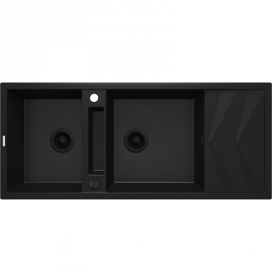 DEANTE Zlewozmywak granitowy MAGNETIC nero 2-komorowy magnetyczny z ociekaczem ZRM_N213