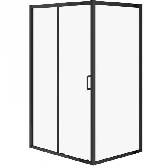 CERSANIT Kabina prysznicowa ARTECO prostokątna przesuwna 120x90x190 czarna, szkło trans S913-018