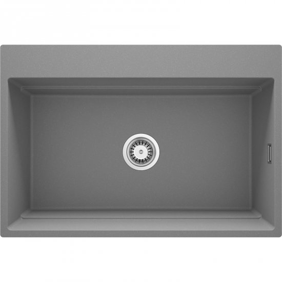 DEANTE Zlewozmywak granitowy MAGNETIC szary metalik 1-komorowy magnetyczny ZRM_S10B