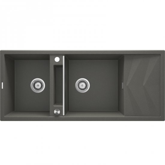 DEANTE Zlewozmywak granitowy MAGNETIC antracyt 2-komorowy magnetyczny z ociekaczem ZRM_T213