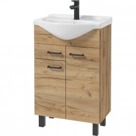 DEFTRANS Szafka PINO z umywalką meblową dąb craft złoty 55 cm