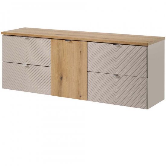 COMAD Zestaw mebli VIVA CASHMERE 2 szafki podblatowe, szafka z koszem, blat OAK 160 cm