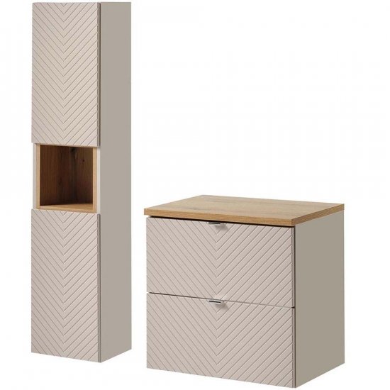COMAD Zestaw mebli VIVA CASHMERE szafka z blatem OAK 60 cm, słupek 30 cm