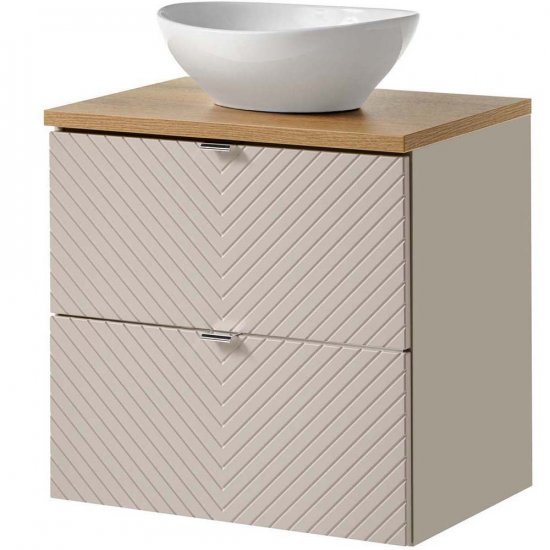 COMAD Zestaw mebli VIVA CASHMERE szafka z blatem OAK 60 cm, umywalka LOLA