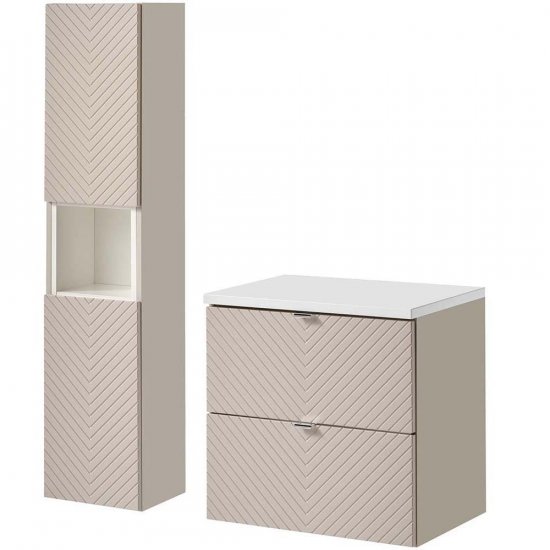 COMAD Zestaw mebli VIVA CASHMERE szafka z blatem WHITE 60 cm, słupek 30 cm