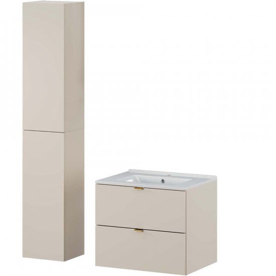 COMAD Zestaw mebli DALIA CASHMERE szafka z umywalką meblową LAVA 60 cm, 2 półsłupki 80x30 cm