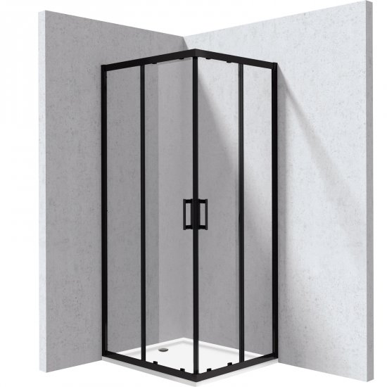 DEANTE Kabina prysznicowa FUNKIA EVO z brodzikiem prostokątna 80x90 cm nero KYCPN089P
