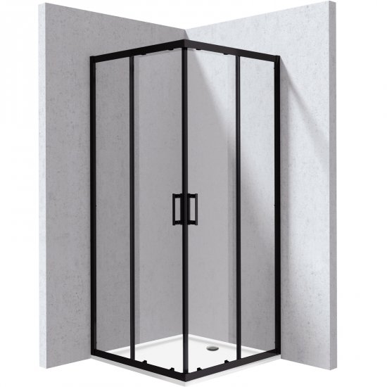 DEANTE Kabina prysznicowa FUNKIA EVO z brodzikiem kwadratowa 90x90 cm nero KYCPN099P