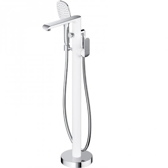 OMNIRES Bateria wannowa wolnostojąca SACRAMENTO chrom/biały połysk SC2333XCRB