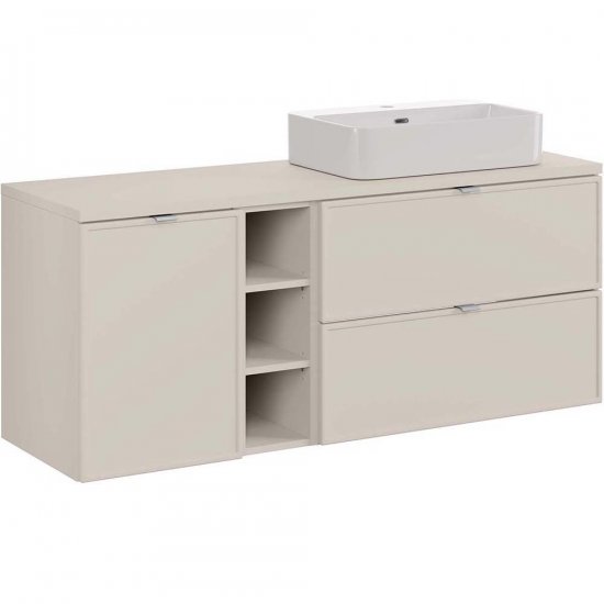 COMAD Zestaw mebli BELLA CASHMERE 3 szafki z blatem CASHMERE 140 cm, umywalka TRUST