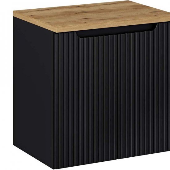 COMAD Szafka podumywalkowa z drzwiami NOVA BLACK z blatem OAK 60 cm