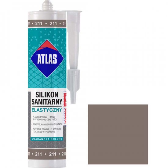 Silikon sanitarny Atlas 211 cementowy 280 ml