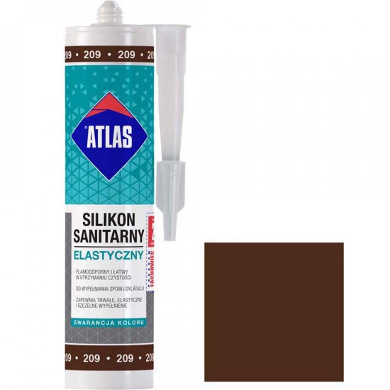 Silikon sanitarny Atlas 209 kasztanowy 280 ml