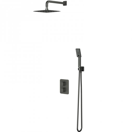 OMNIRES Zestaw prysznicowy podtynkowy SLIDE z baterią termostatyczną grafit szczotk. SYSSL11GR