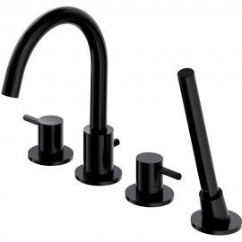 OMNIRES Bateria nawannowa Y 4-otworowa czarna półmat Y1232BL