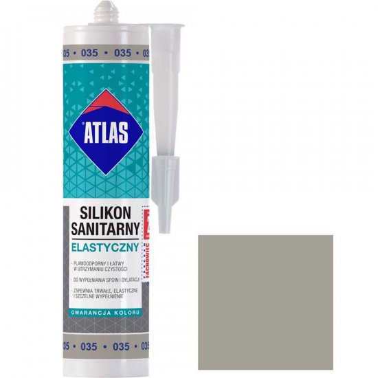 Silikon sanitarny Atlas 035 szary 280 ml