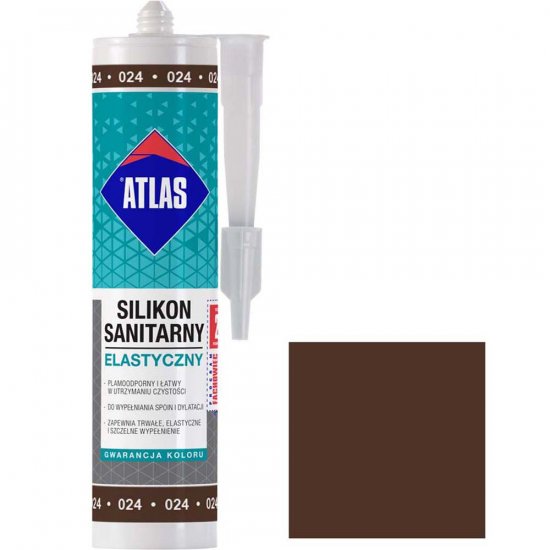 Silikon sanitarny Atlas 024 ciemnobrązowy 280 ml