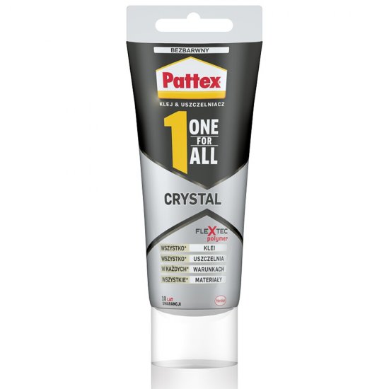 Klej uniwersalny uszczelniacz PATTEX One For All Crystal w tubce 80 ml / 90 g