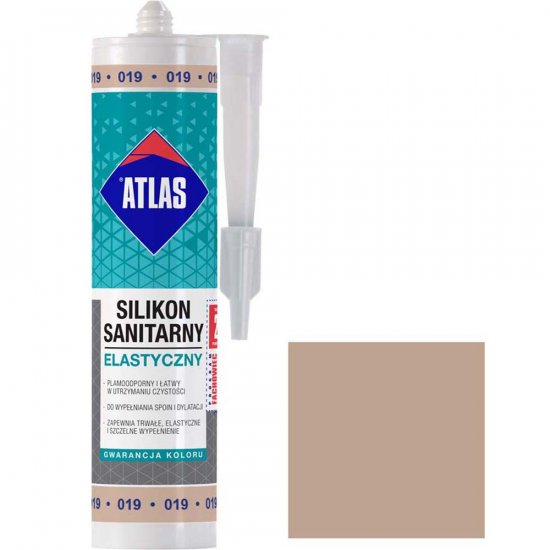 Silikon sanitarny Atlas 019 jasnobeżowy 280 ml